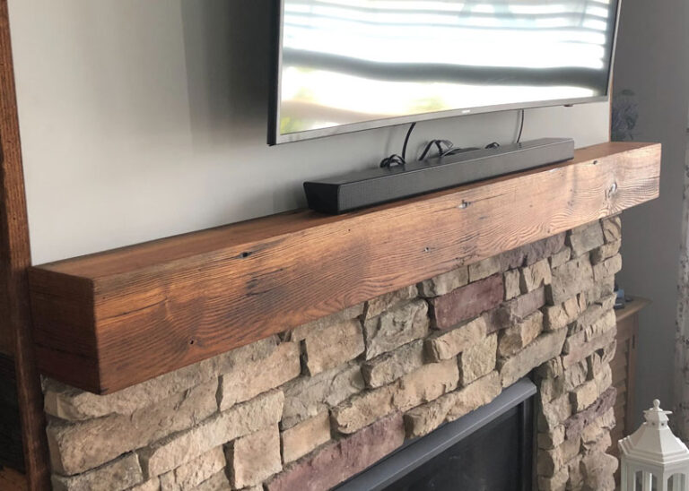 Reclaimed barnwood mantle Wake Forest