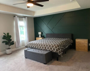 Custom trim accent wall in Wake Forest