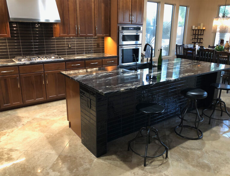 Tile backsplash and island surround Raleigh